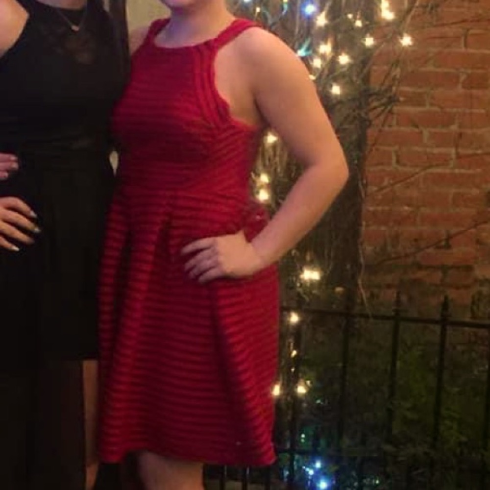 Red party dress